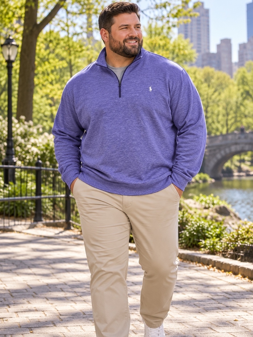 Polo Ralph Lauren Sweater Purple Cotton Blend 2XB